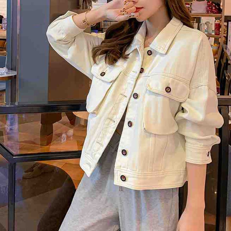 Oversized Boyfriend Cool Big Pockets Button Up  Shirt Jacket Womens