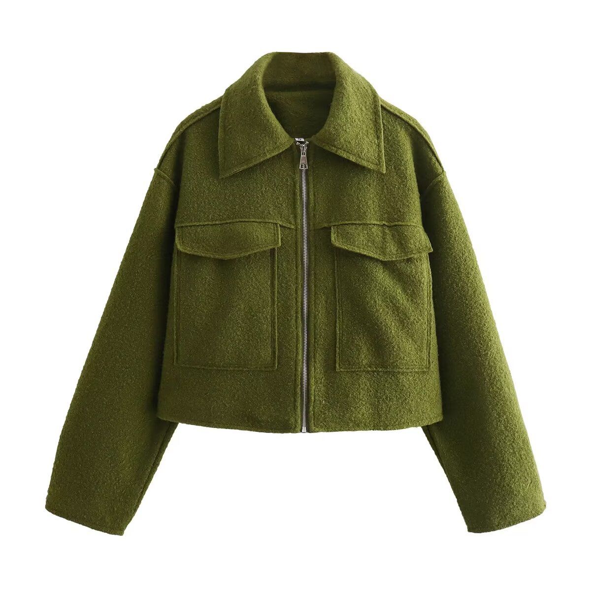 Wool Blend Cropped Bouclé Soft Jacket