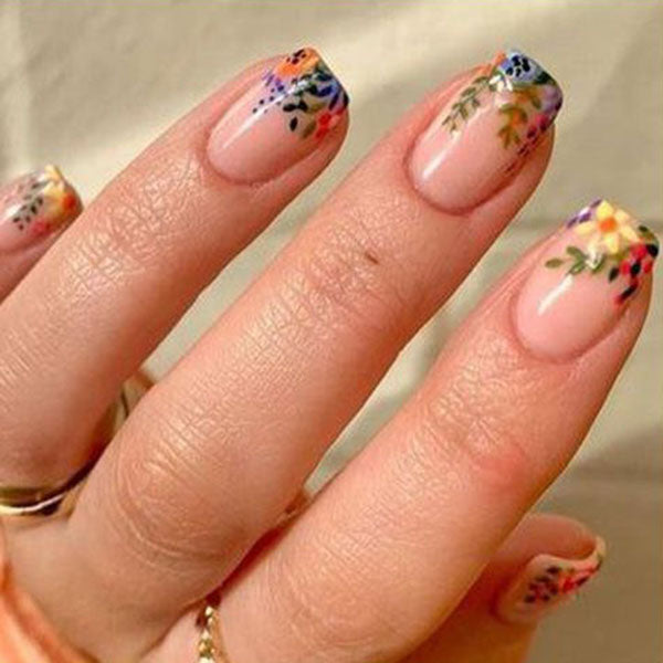 Glitter Hearts Almond Shape Nail