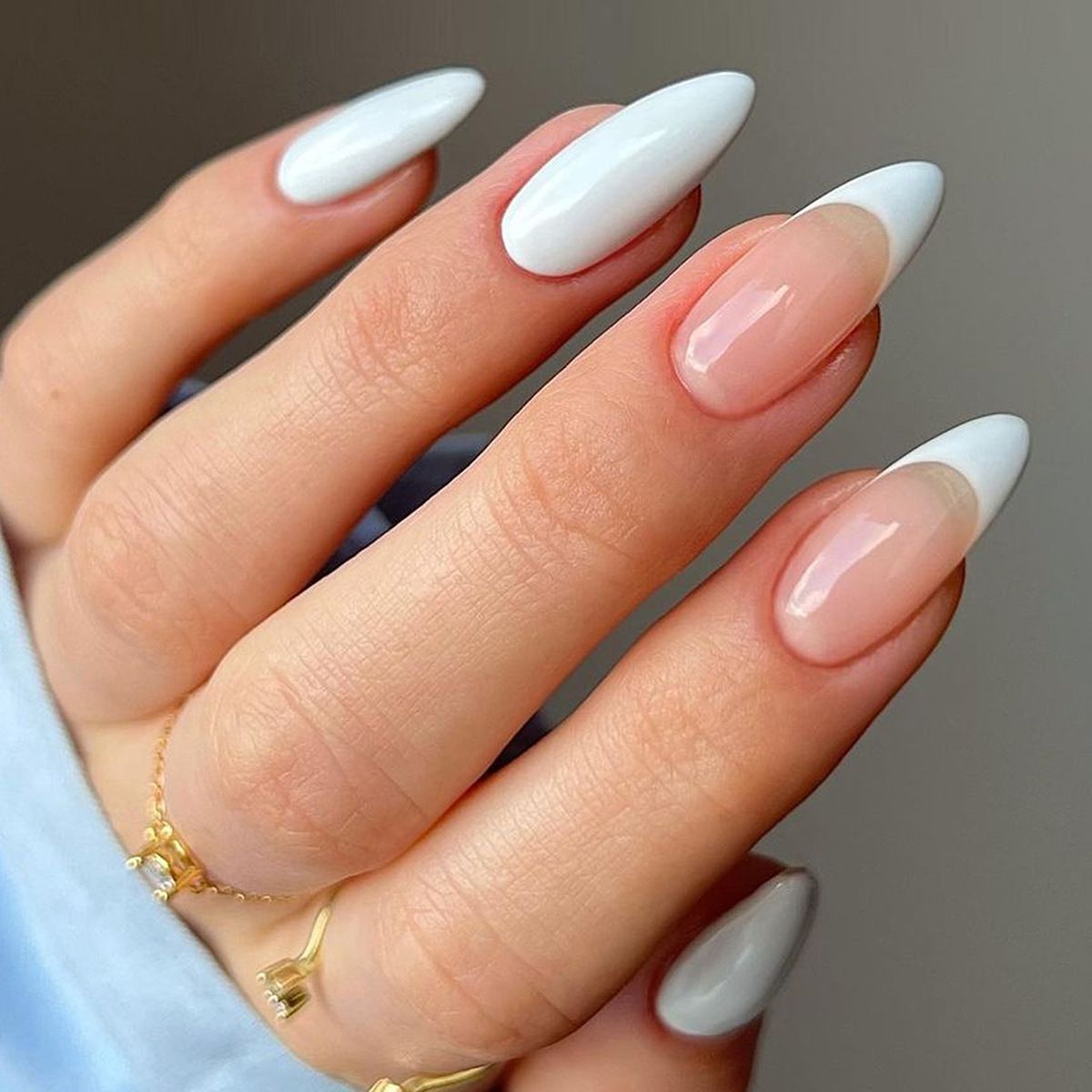Glitter Hearts Almond Shape Nail