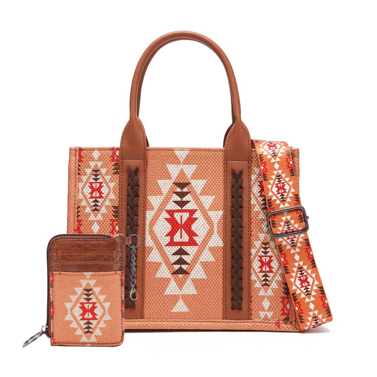 Boho Southwestern Print Crossbody Canvas Tote Bag