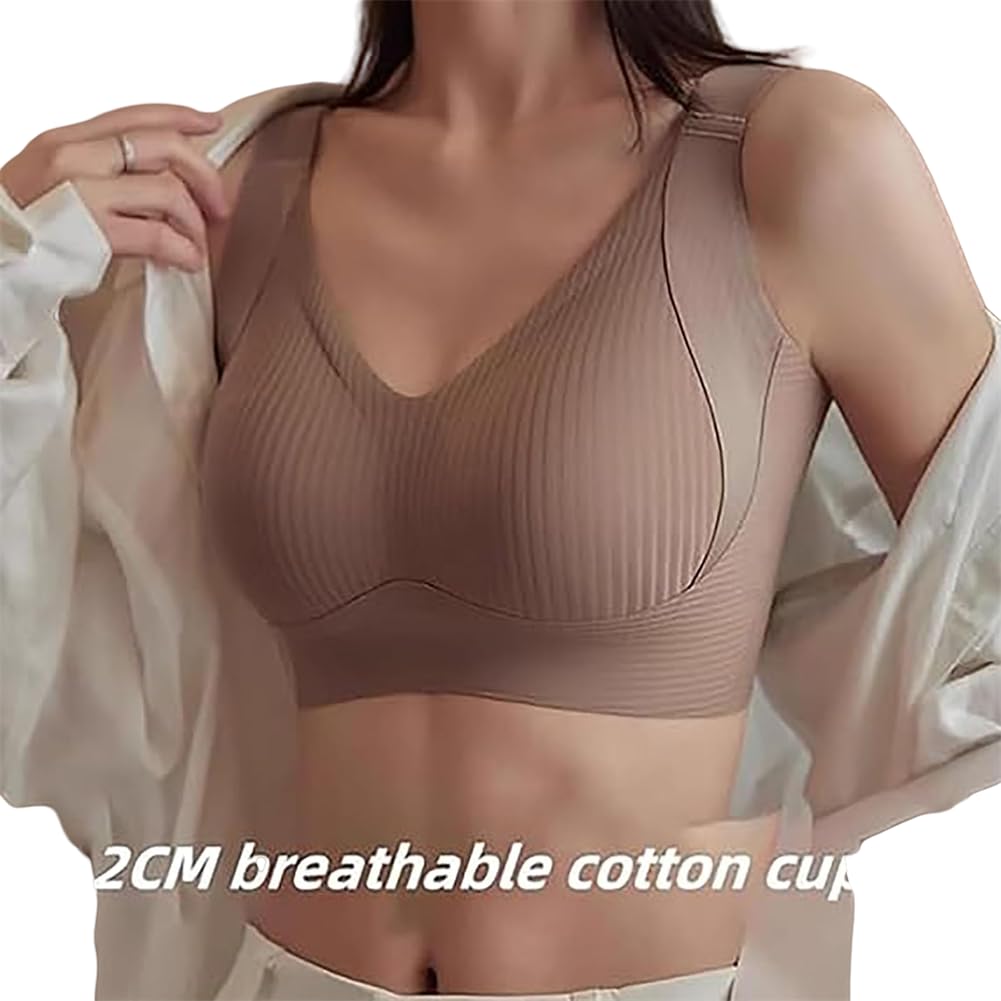 Ribbed Supportive Push-Up Wireless Bra
