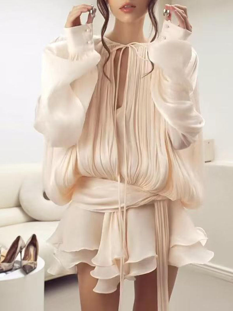 Cotton eyelet white lace up crop top puff sleeve blouse