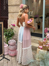 EEllula Mix Print Patchwork Lace Edge Maxi Dress