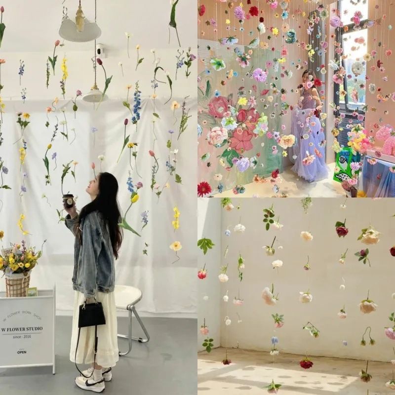 Aesthetic Hanging Ceiling Flower Garland Wall Decor Kit