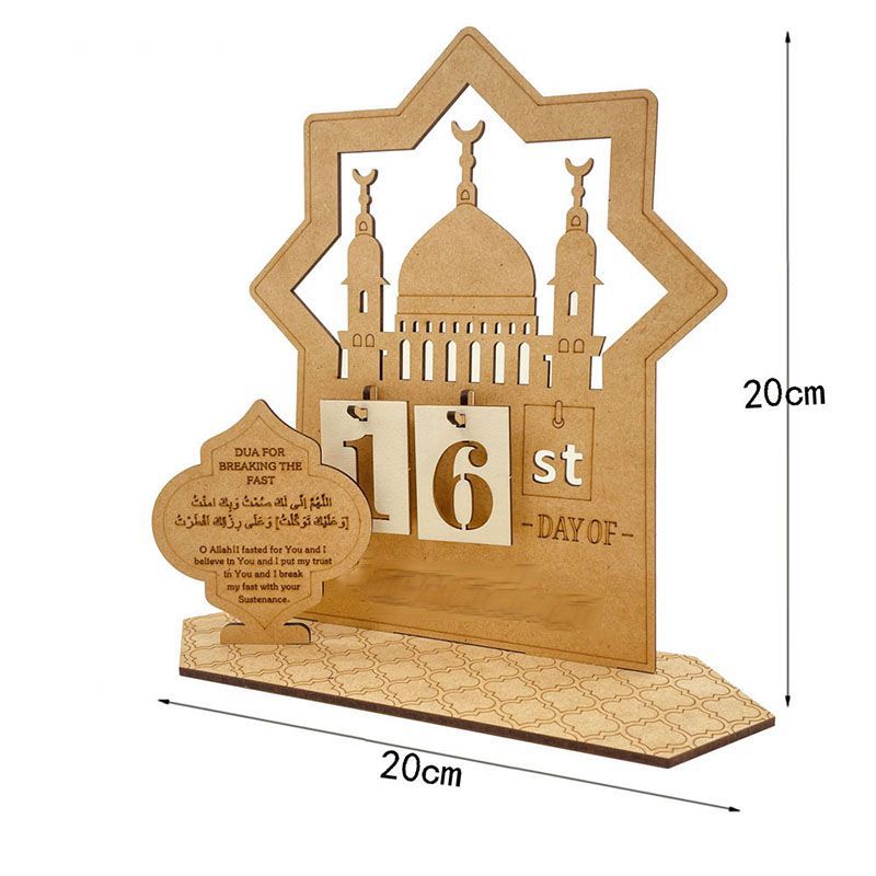 Handmade Engraved Wooden Countdown Calendar Table Decor