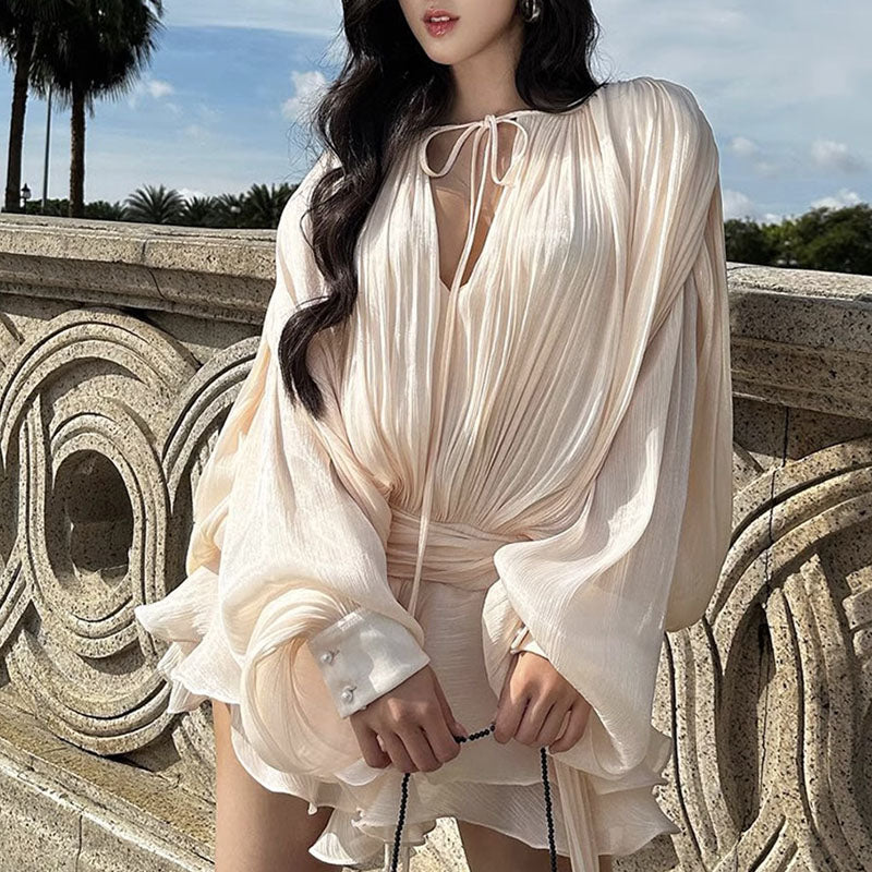 Cotton eyelet white lace up crop top puff sleeve blouse