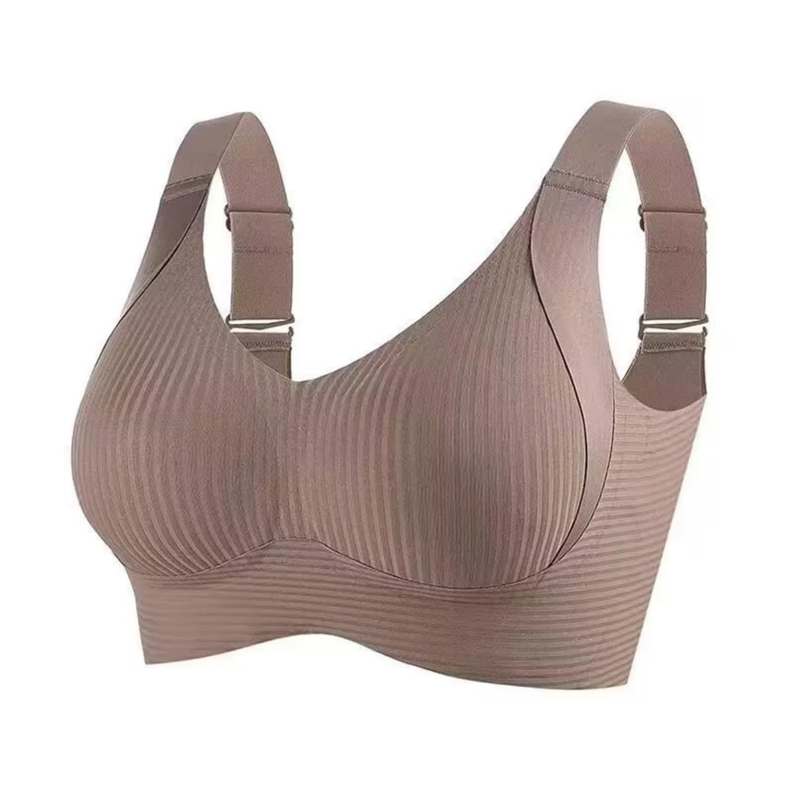 Ribbed Supportive Push-Up Wireless Bra