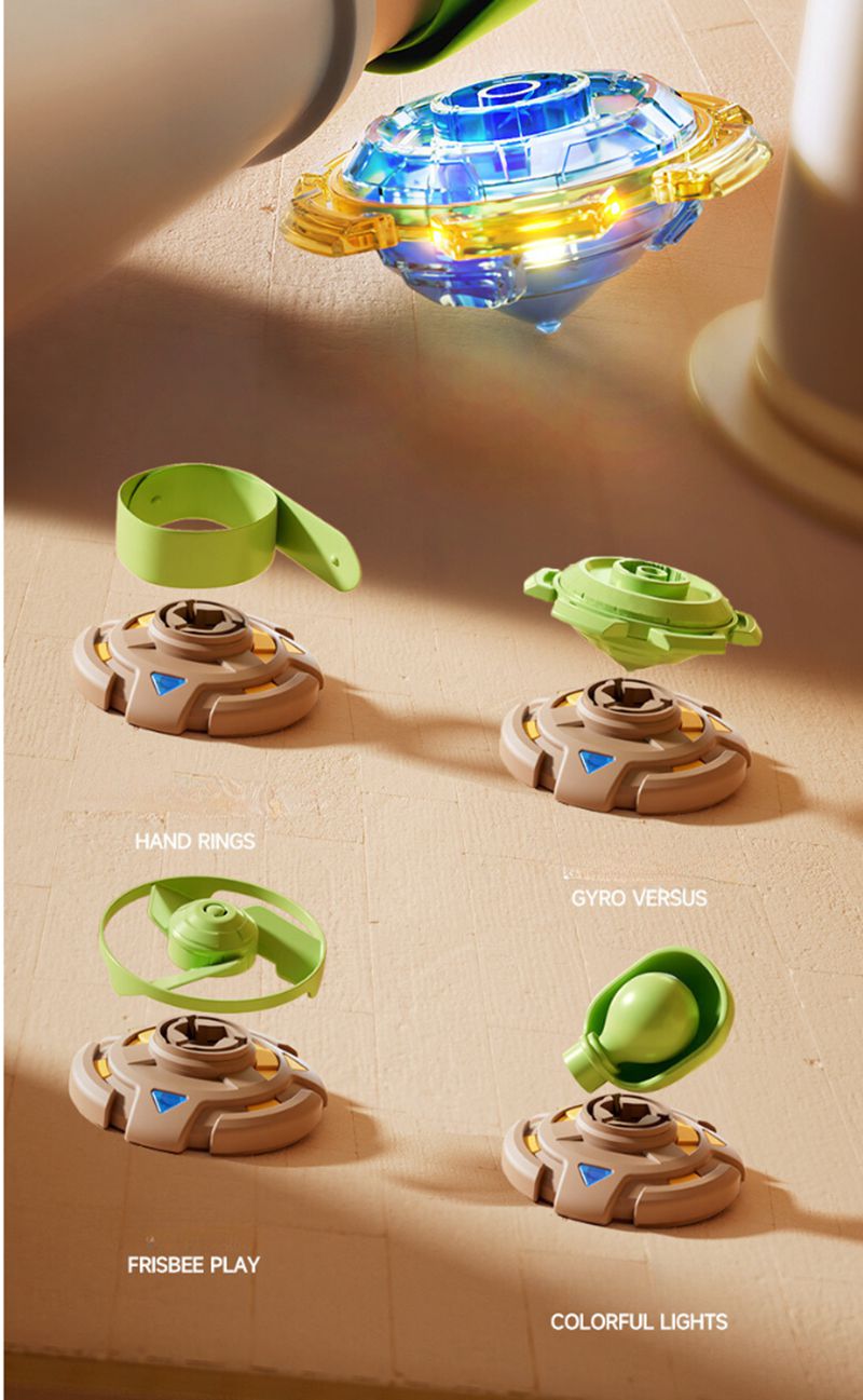 Flying Disc Toy Watch Popper Hand Band Sky Spin Top