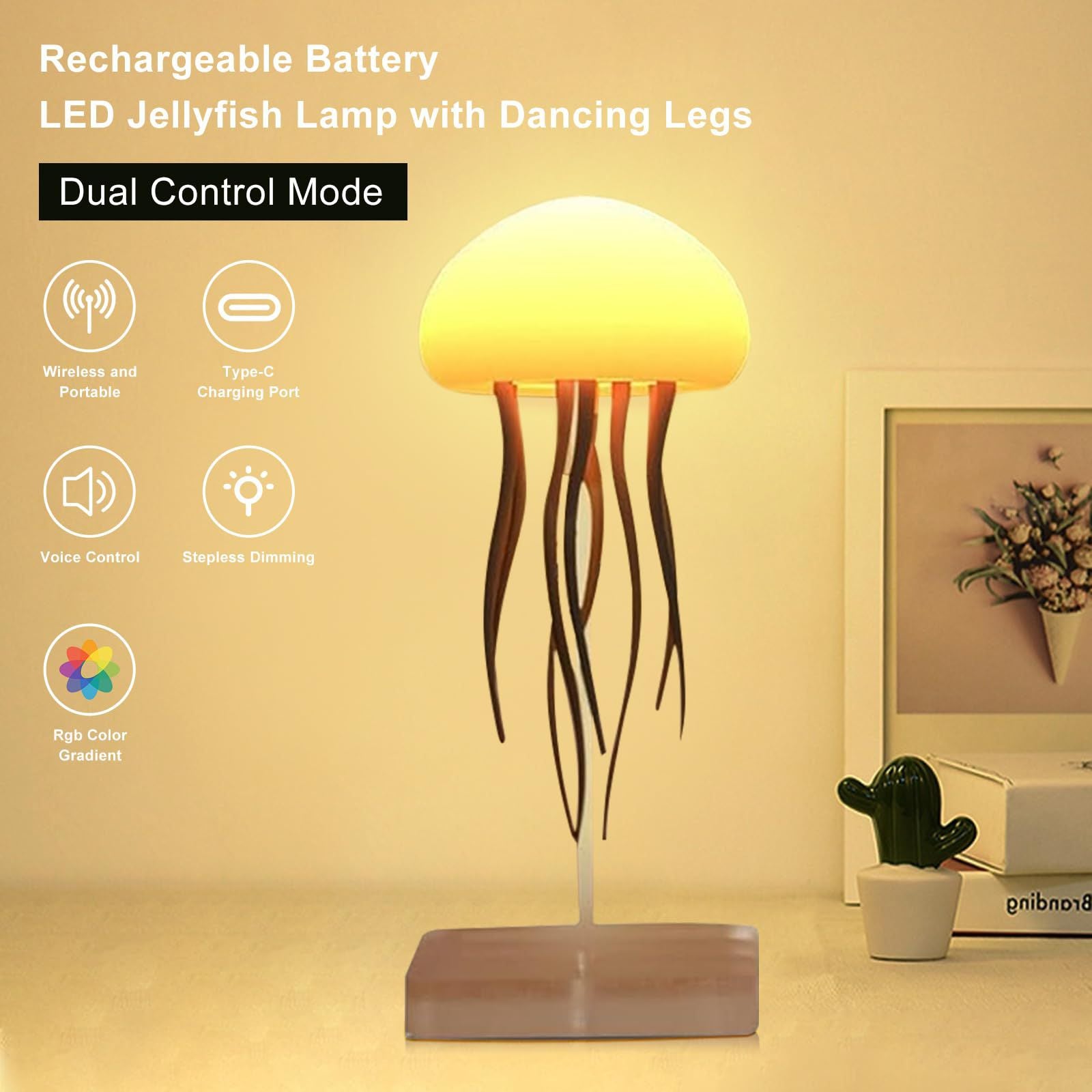 Smart Sensor Rechargeable LED Jellyfish Lamp