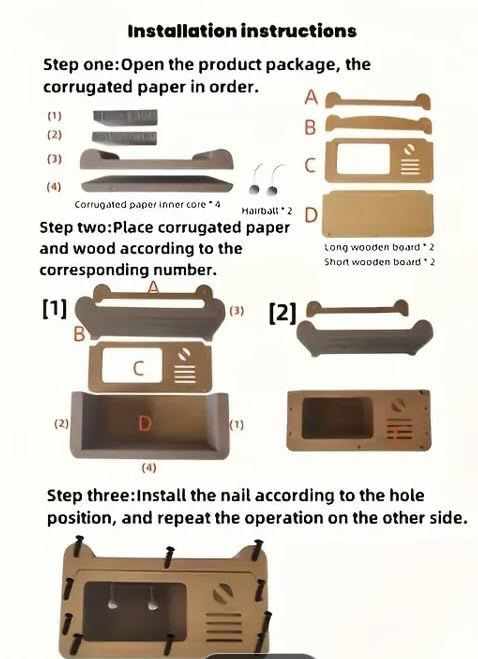 Durable Cardboard Cat Scratcher Indoor House With Toy Cat