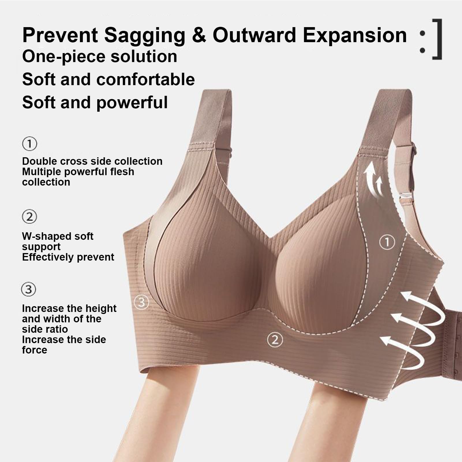 Ribbed Supportive Push-Up Wireless Bra