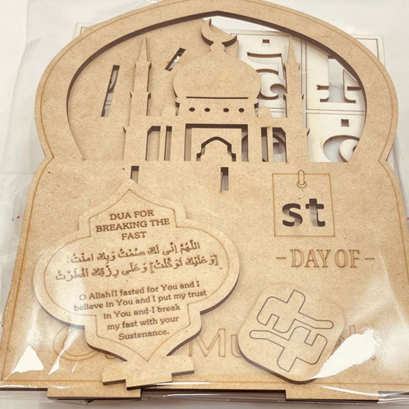 Handmade Engraved Wooden Countdown Calendar Table Decor