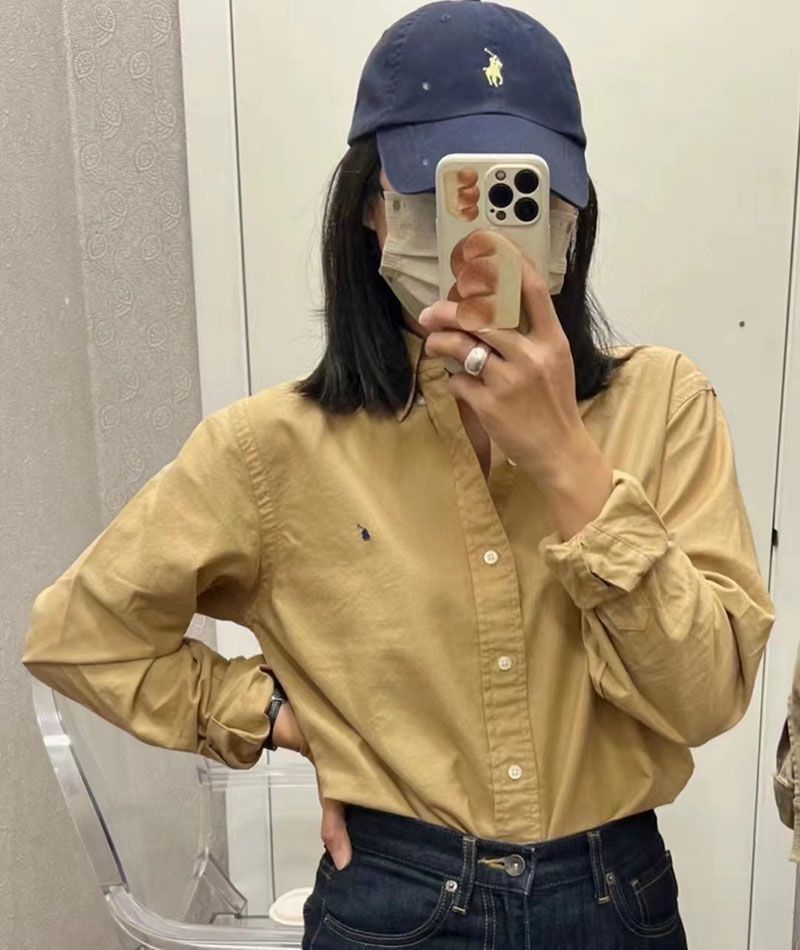 Oversized Relaxed Long Sleeve Button Front Shirt Womens