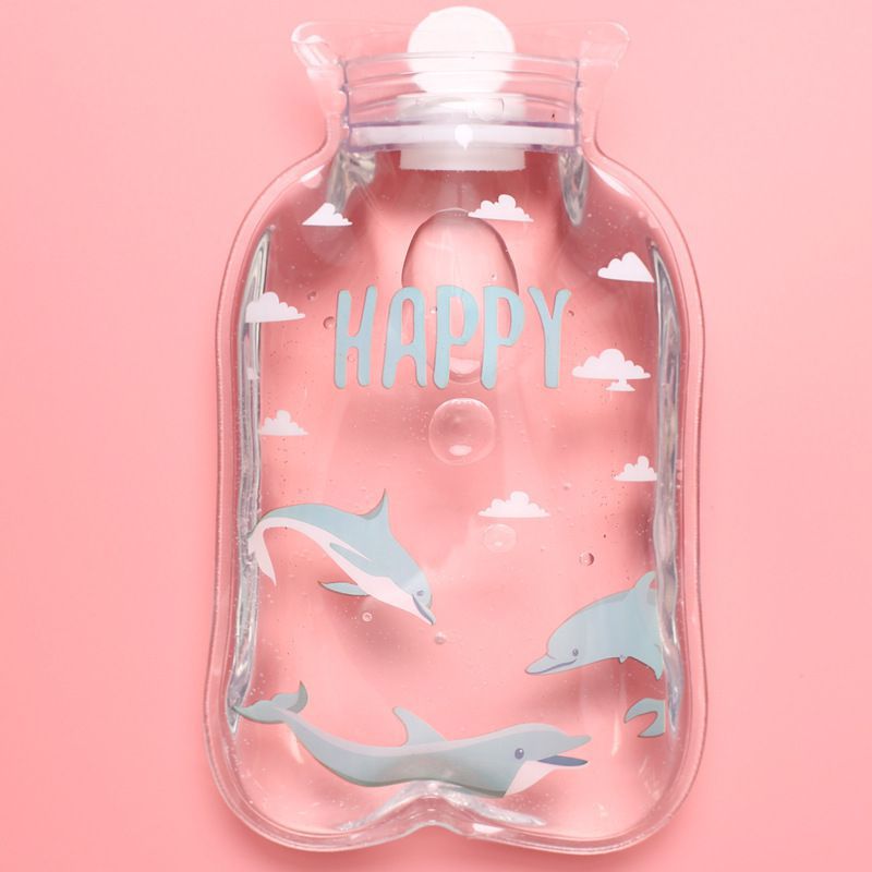 Cute Flamingo Transparent Small Rubber Hot Water Bottle Bag