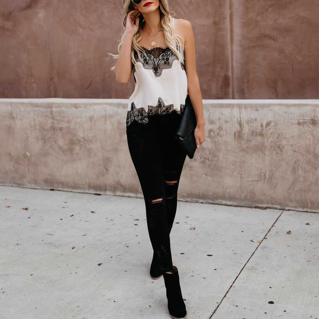 Retro Print Snake Leopard Lace Cami Tank Spaghetti Top