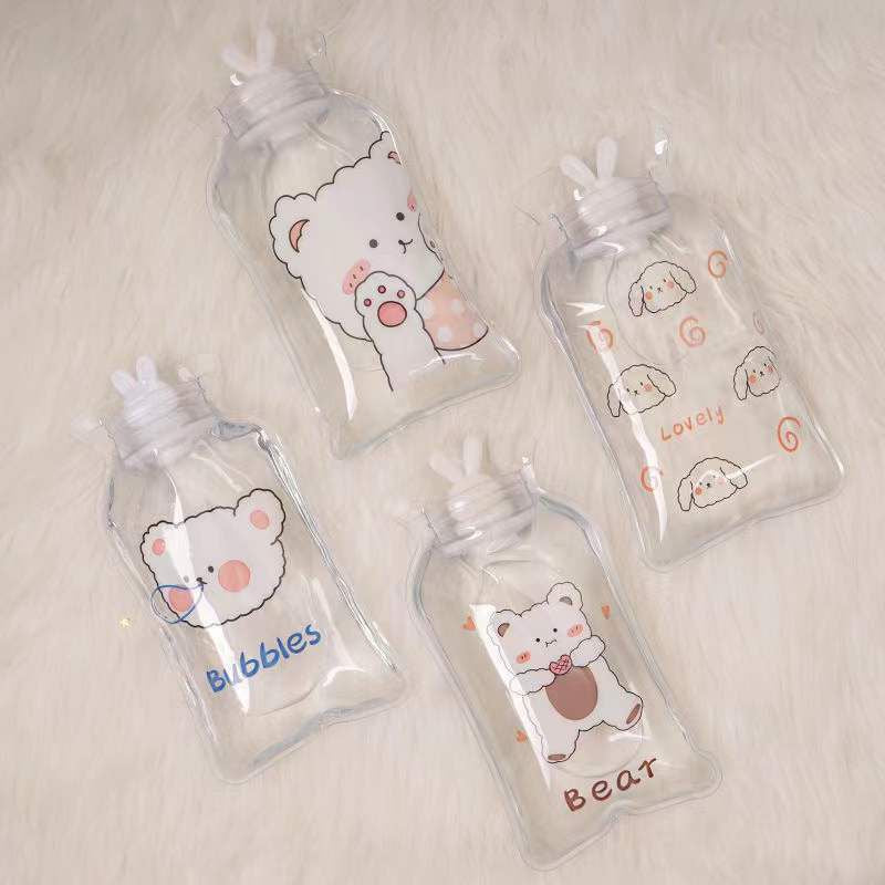 Cute Flamingo Transparent Small Rubber Hot Water Bottle Bag
