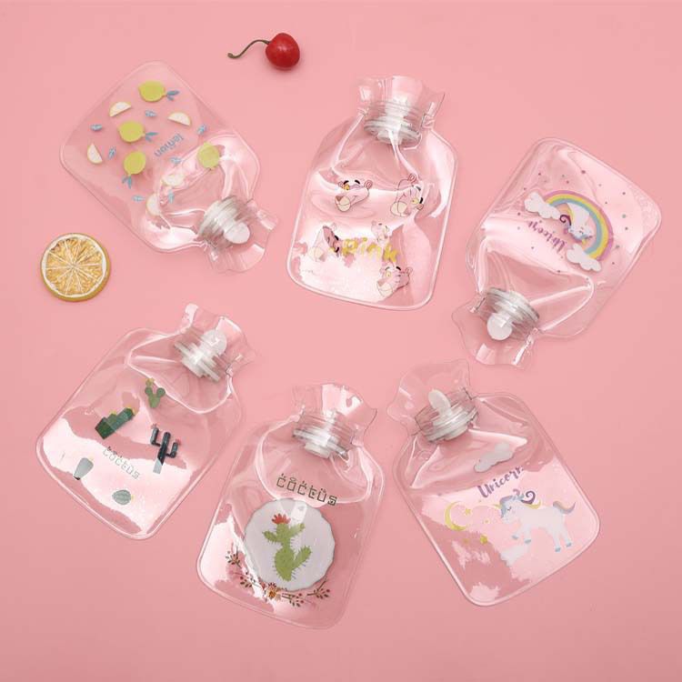 Cute Flamingo Transparent Small Rubber Hot Water Bottle Bag