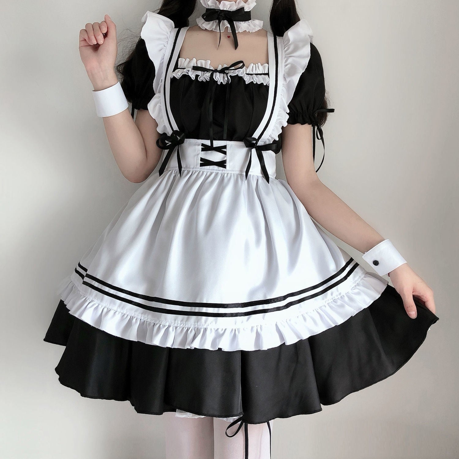 Frilly Lockable Maid Anime Cosplay Dress Costume sunifty Frilly Lockable Maid Anime Cosplay Dress Costume sunifty