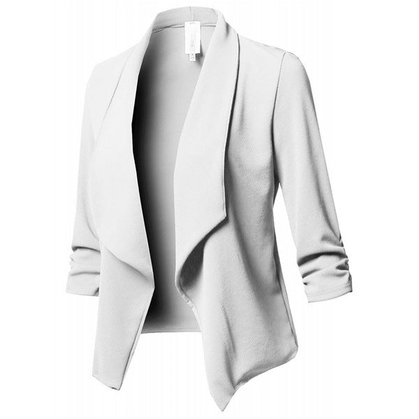 Classic Shawl Collar Short Cardigan Blazer Coat Long Sleeve