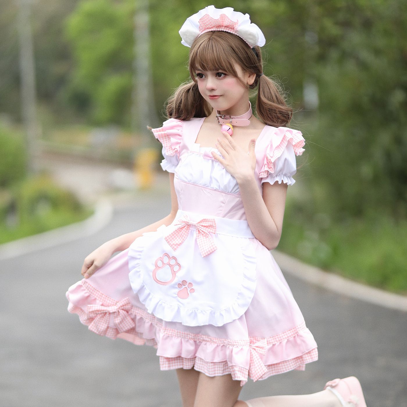 Paw Ruffle French Sissy Maid Costume Cosplay Dress