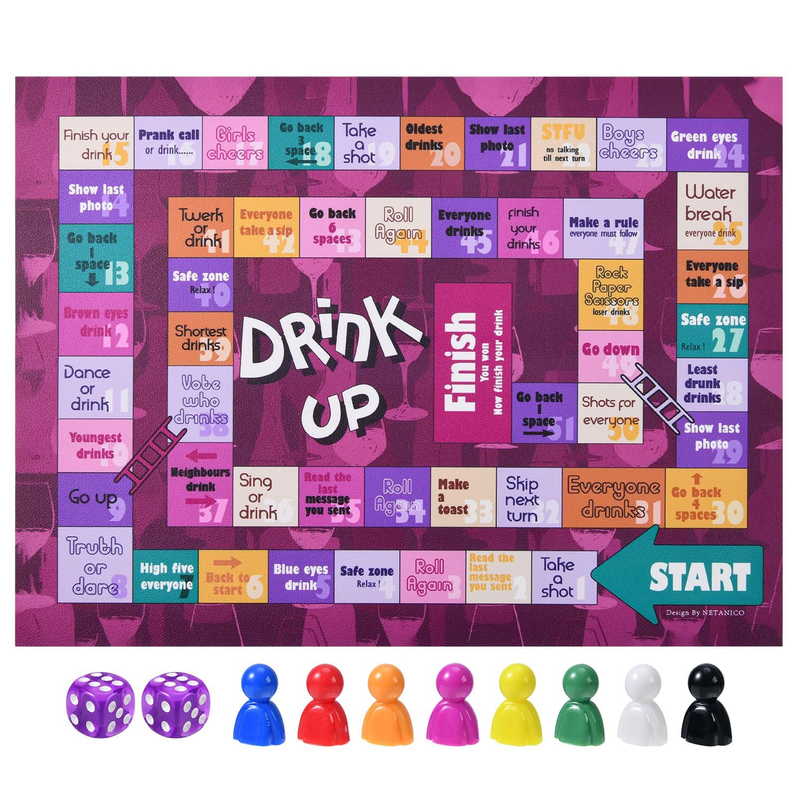 Tipsy Land Candy Land Gathering Night Drinking Party Board Game