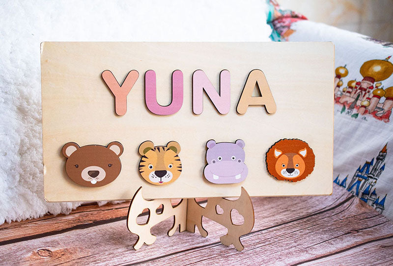 Educational Personalized Name Wooden Puzzle Toy For Kids Birthday Gifts