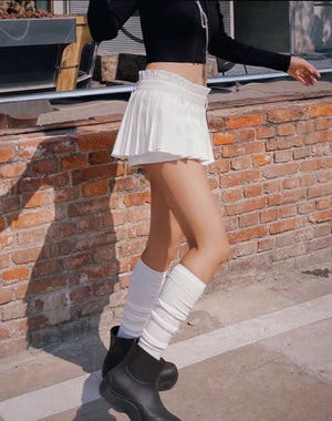 Sports Cheerleading JK Slimming A line Pleated Golf Tennis Half Body Skirt With Belt