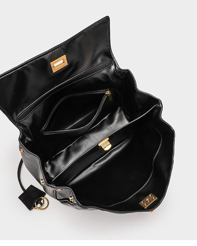 Reo Black Smooth Calfskin Women's Large Handbag