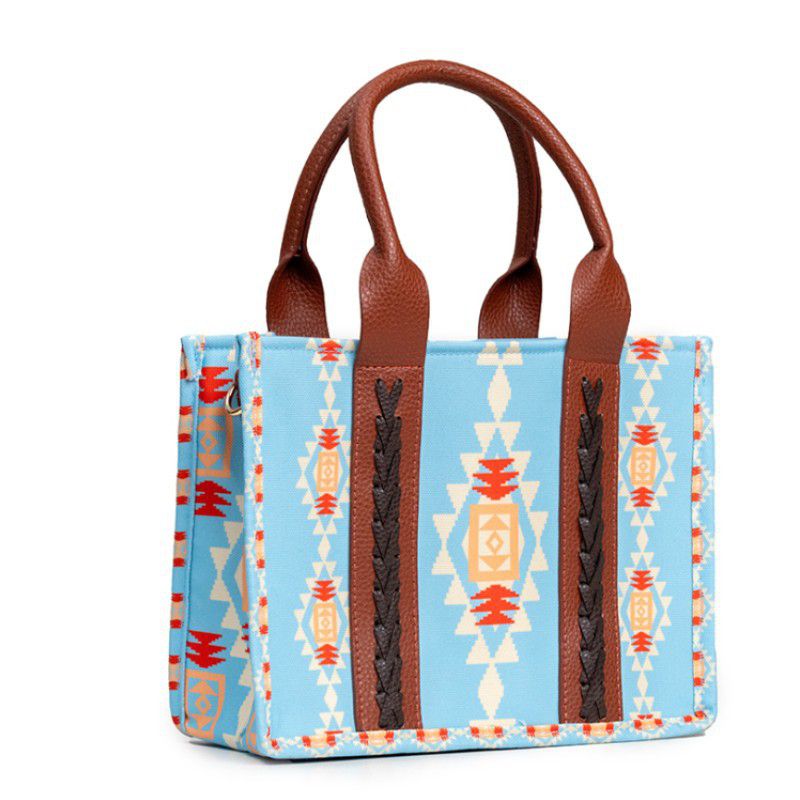 Boho Southwestern Print Crossbody Canvas Tote Bag