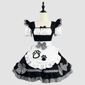 Paw Ruffle French Sissy Maid Costume Cosplay Dress