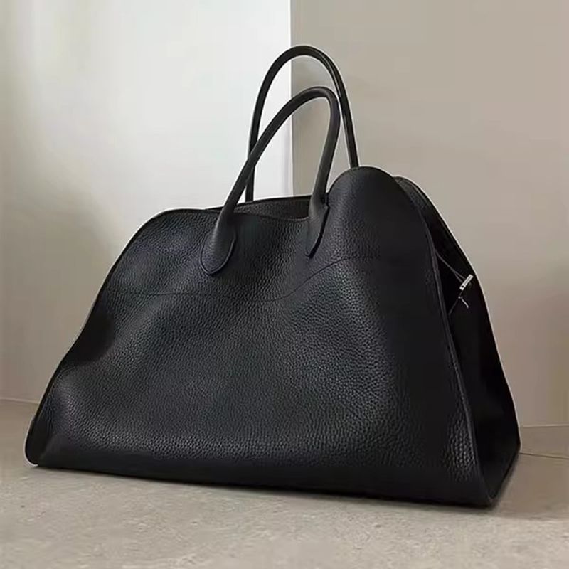 Classic Structured Top Handle Transport Tote Bag In Faux Leather
