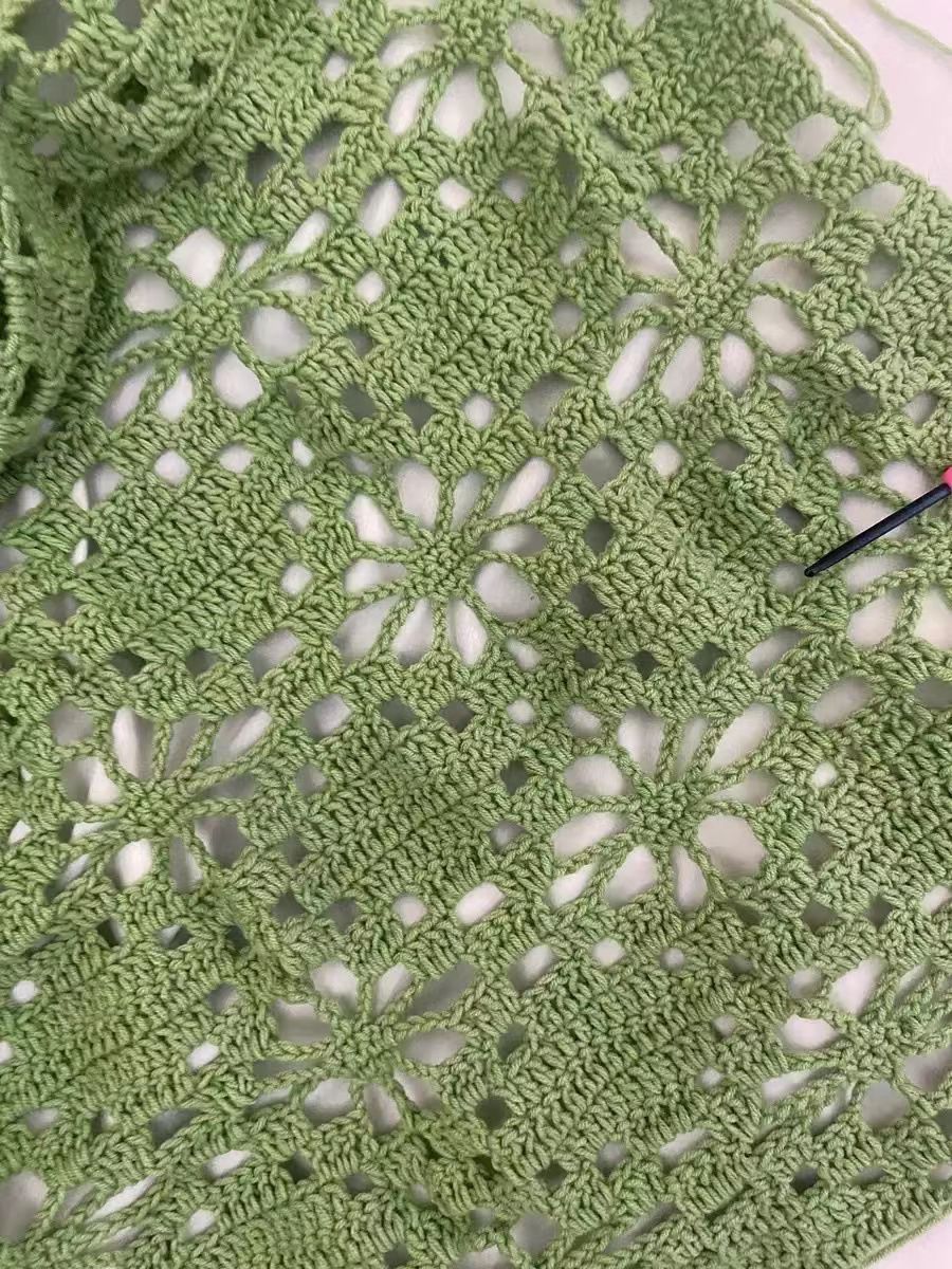 Cute Crochet Knit Flower Mesh Long Sleeve Crop Top Blouses