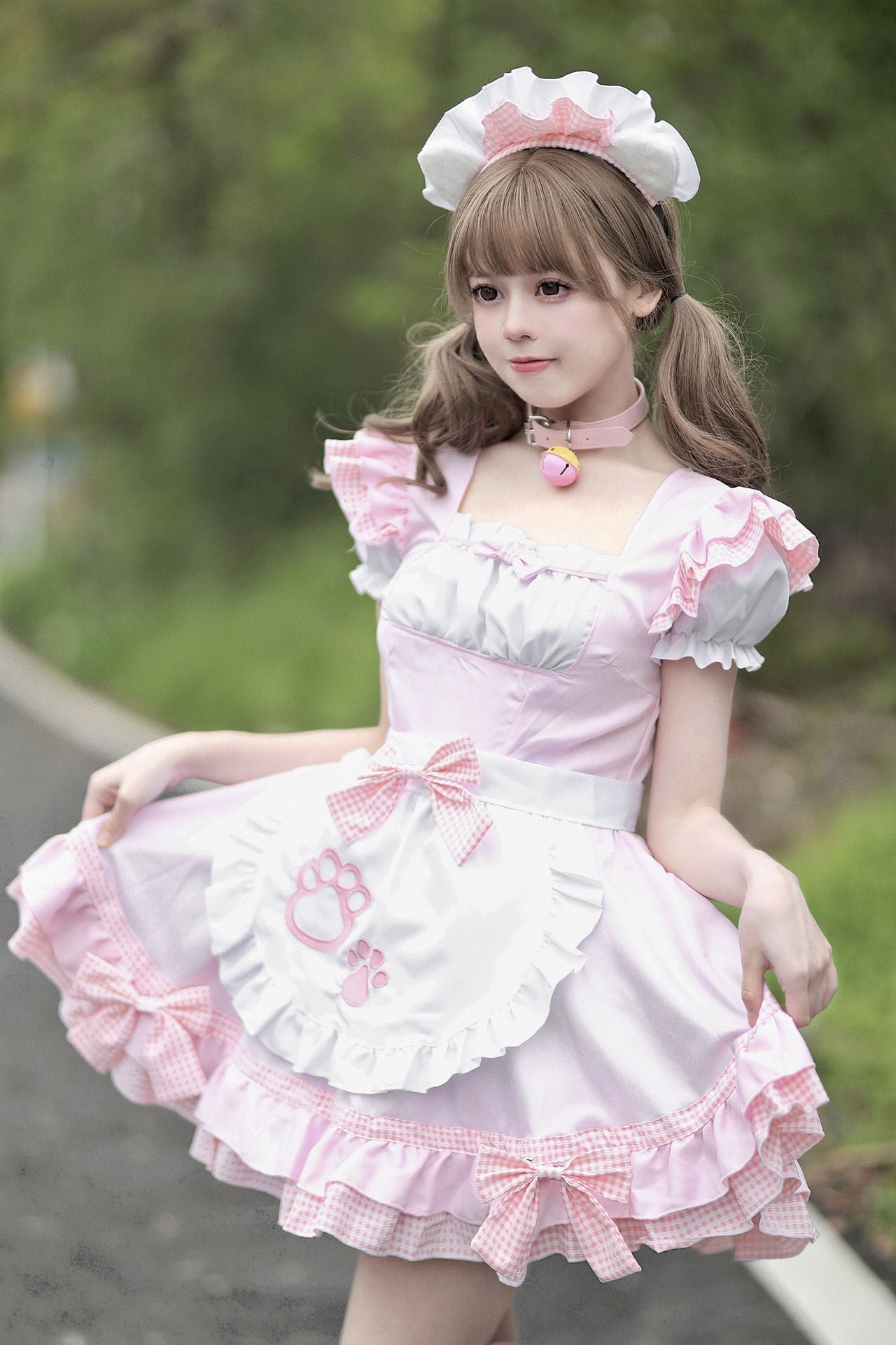 Paw Ruffle French Sissy Maid Costume Cosplay Dress