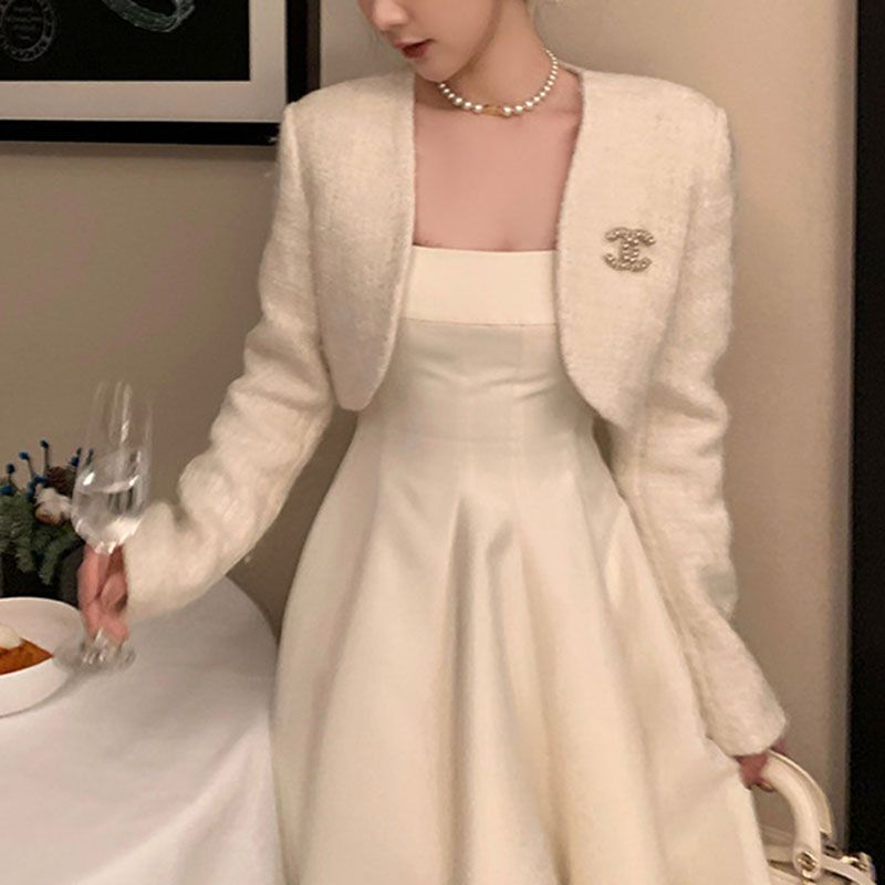 Classic Retro A Line White Bachelorette Dress For Bridesmaid Party