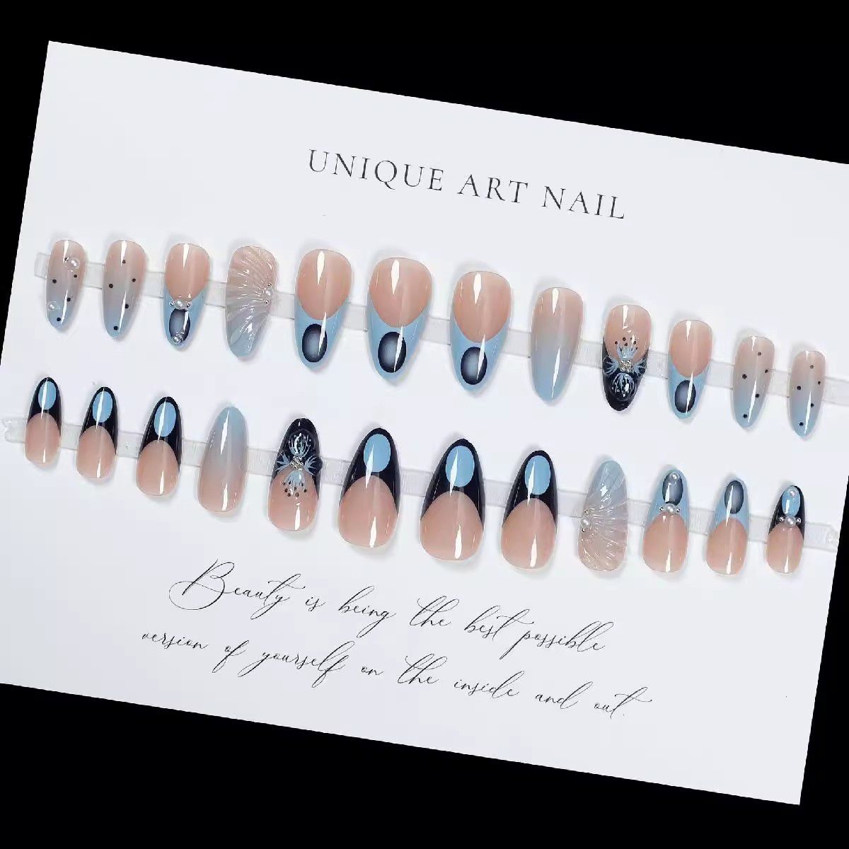 Blue Pointy Stiletto Nail