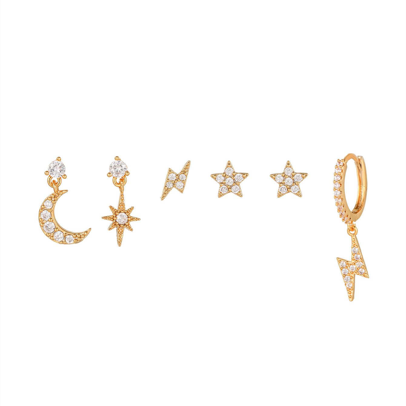 Sparkly Rhinestone Diamond Hoop Earrings Jewelry Set For Women