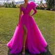 Ruffles Formal One Shoulder Tull High Slit Guest Dress Prom Dresses       fg3131 main image 1