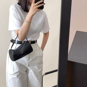 90s Small Baguette True Leather Shoulder Bag Womens