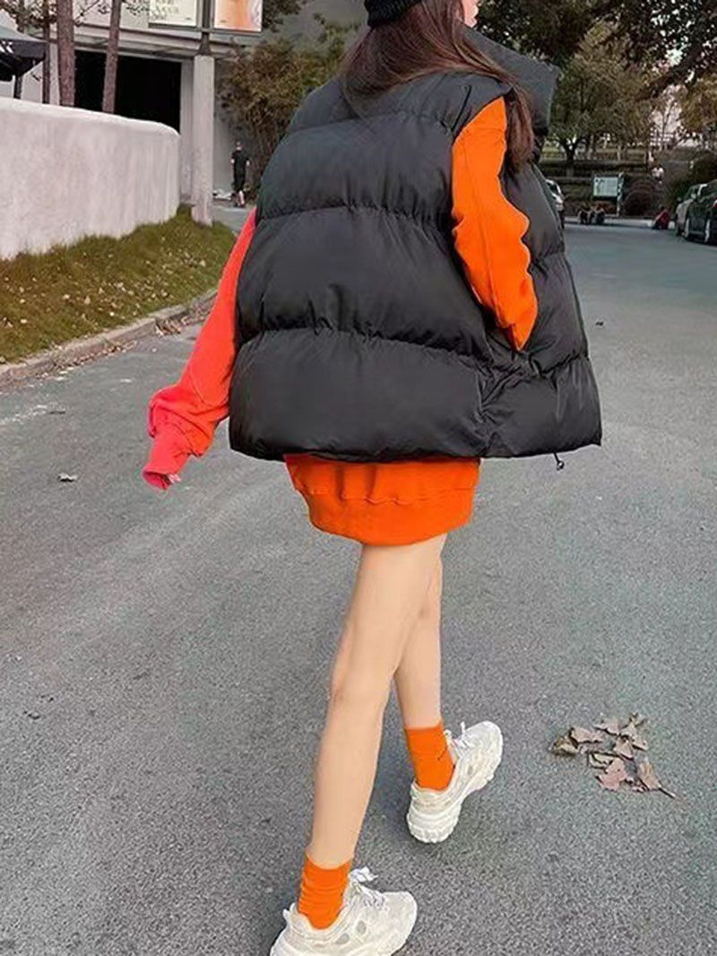 Oversized Drawstring Quilted Padded Gilet Womens Body Warmer