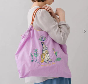 Bohemian Floral Embroidery Rabbit Cat Nylon Bag