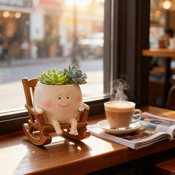 Rocking Chair Painted Plants Flower Pots Succulents Pot With Hole