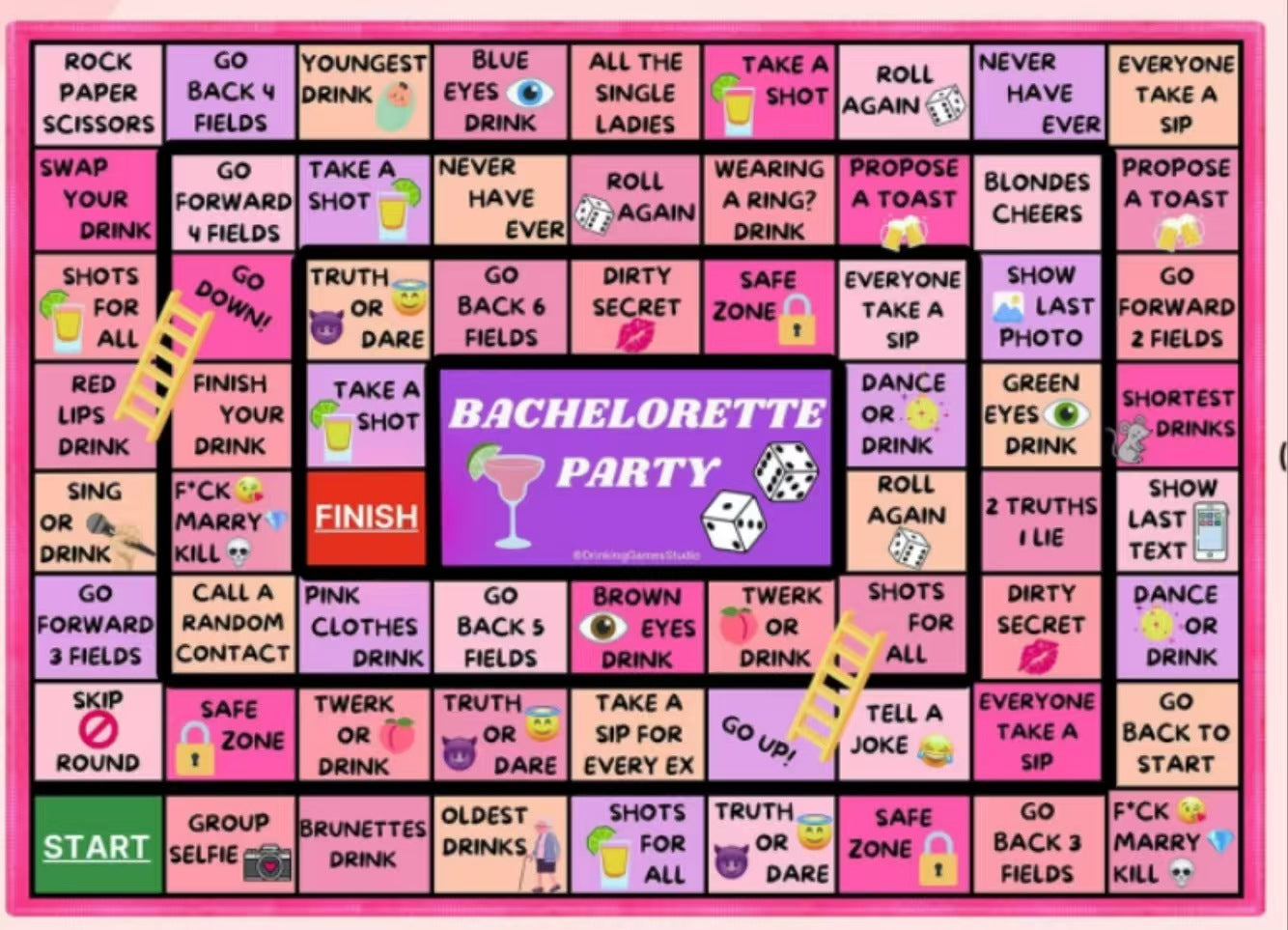 Tipsy Land Candy Land Gathering Night Drinking Party Board Game