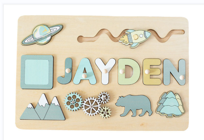 Educational Personalized Name Wooden Puzzle Toy For Kids Birthday Gifts