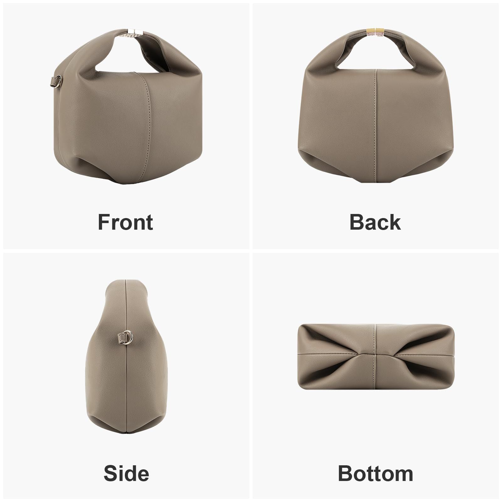Designer Editon Grained Texured Taupe Crossbody Handbag