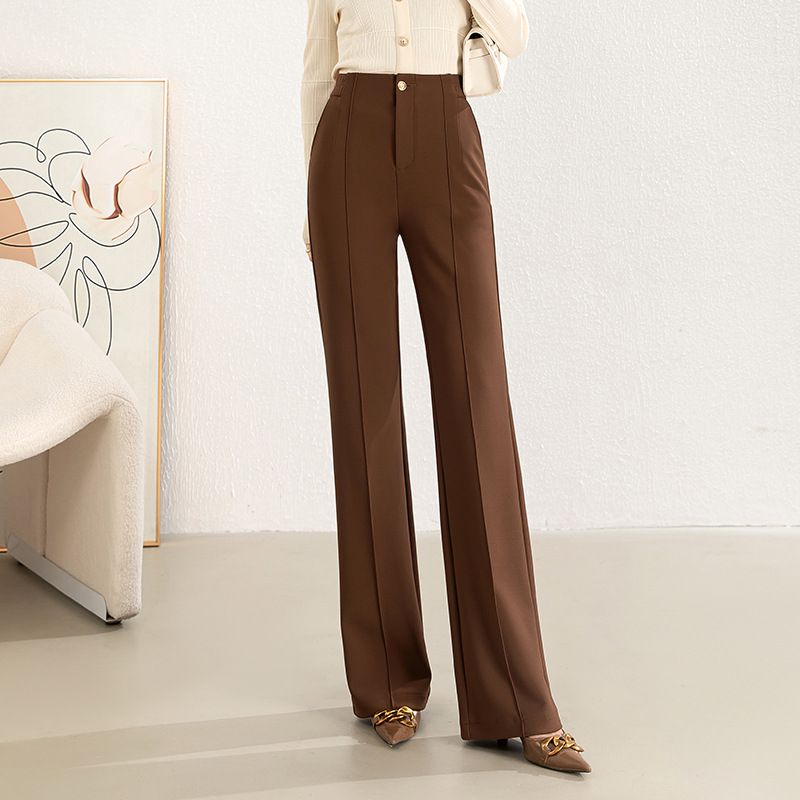 Casual Slimming Ribbed Wide Straight Leg Pants