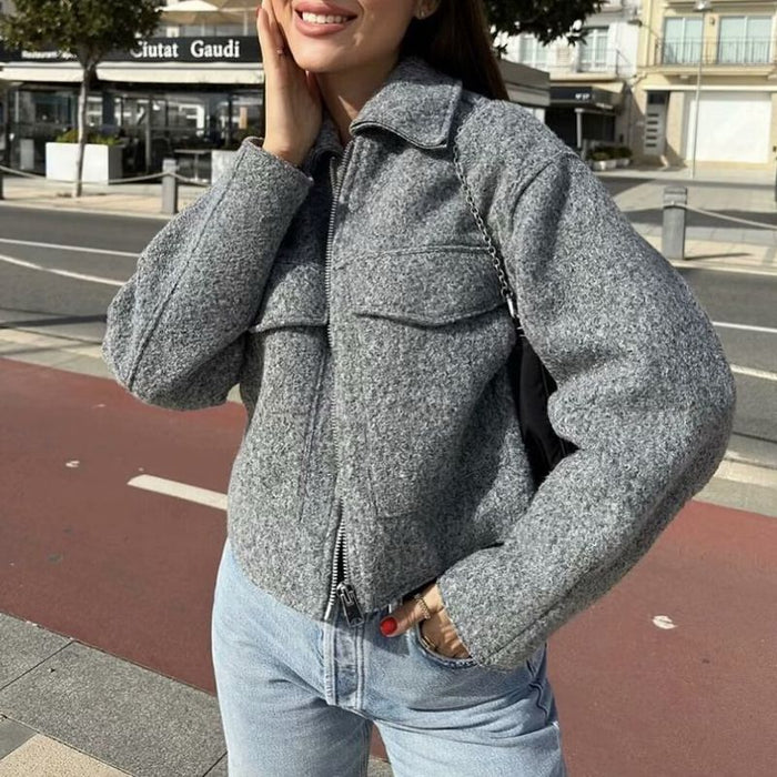 Gathered Boule Cropped Jacket