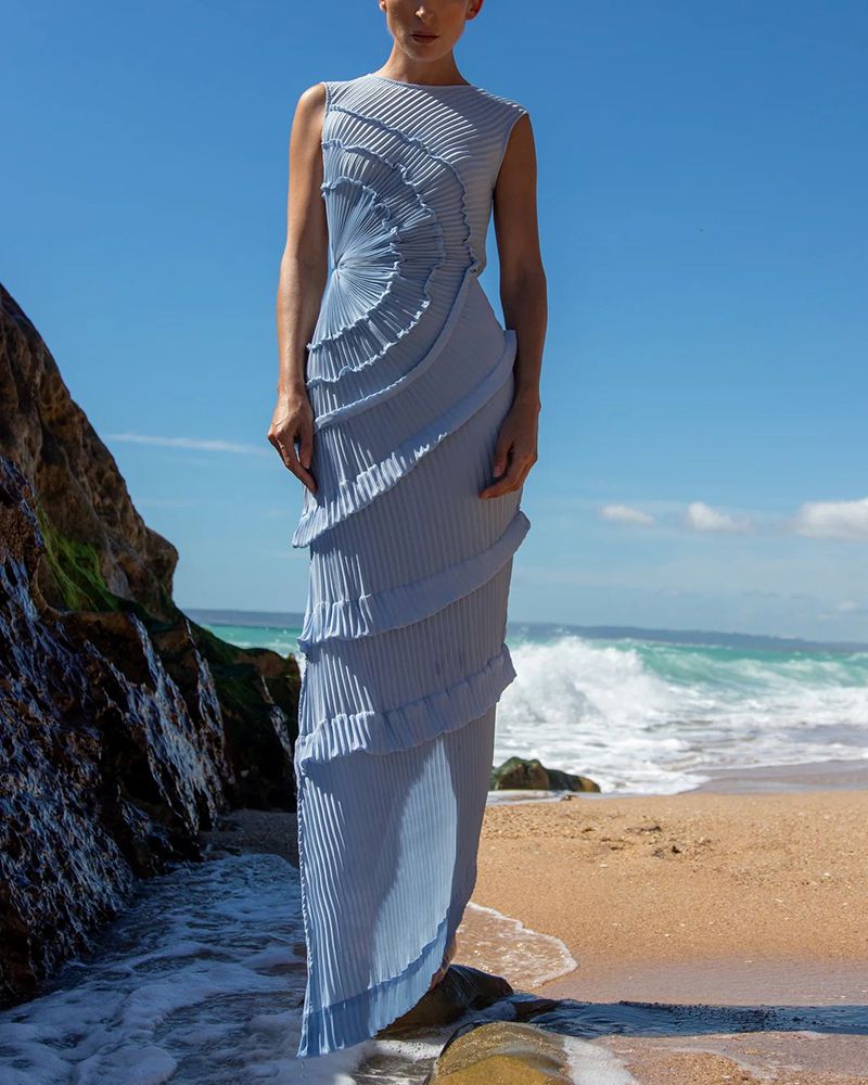 Opal Ruffled Jersey Maxi Sun Dress