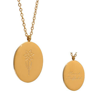 Sweet Lucky Birth Month Flower Necklace For Birthday Gift
