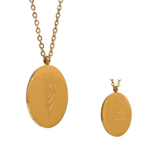 Sweet Lucky Birth Month Flower Necklace For Birthday Gift